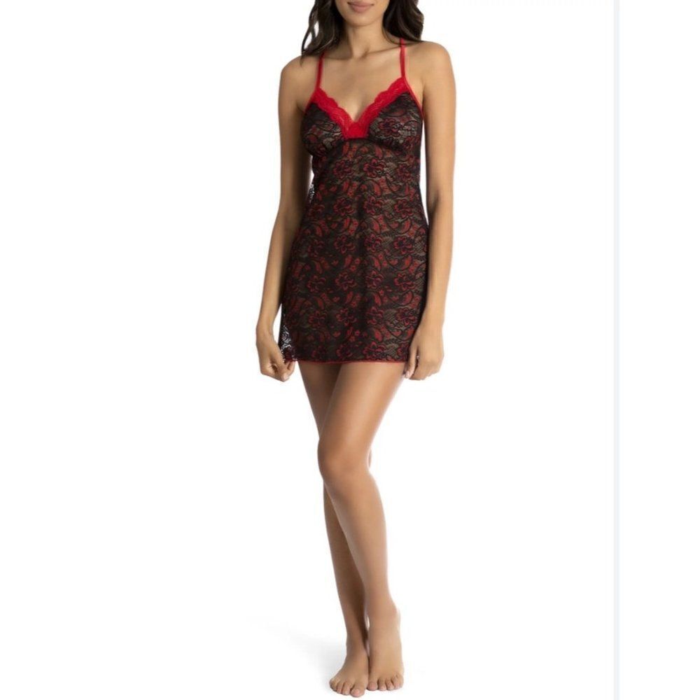 Secret Treasures Women’s Plus Black & Red Floral Lace Lingerie/Sleepwear Size 2X
